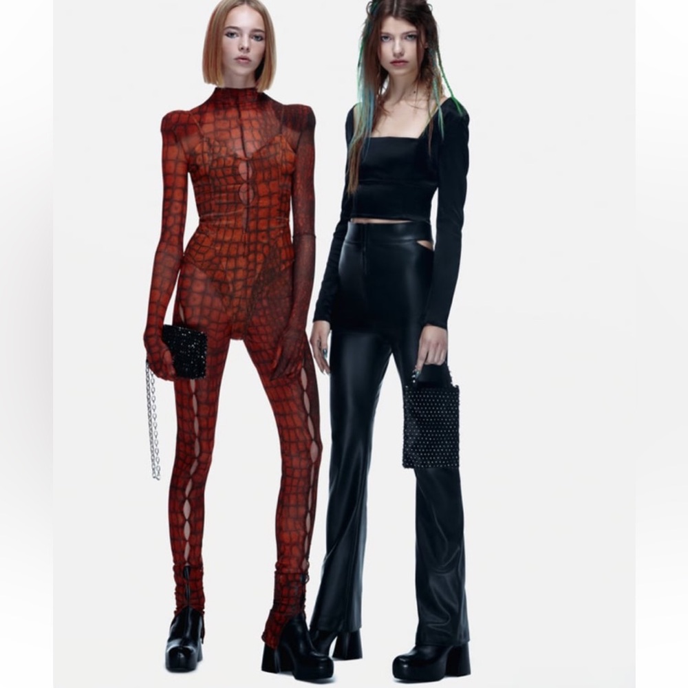BRANS NEW ZARA LIZARD PRINT OUTFIT HALLOWEEN COSTUME
